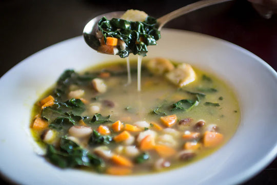 Rancho Gordo Yellow Eye Bean and Kale Soup