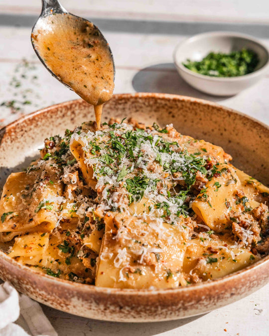 Lemony and Cheesey Sausage Pasta