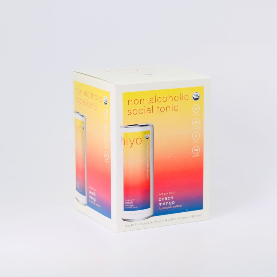 Hiyo - Non-Alcoholic Social Tonic - Organic Peach Mango - 4/12 fl oz cans