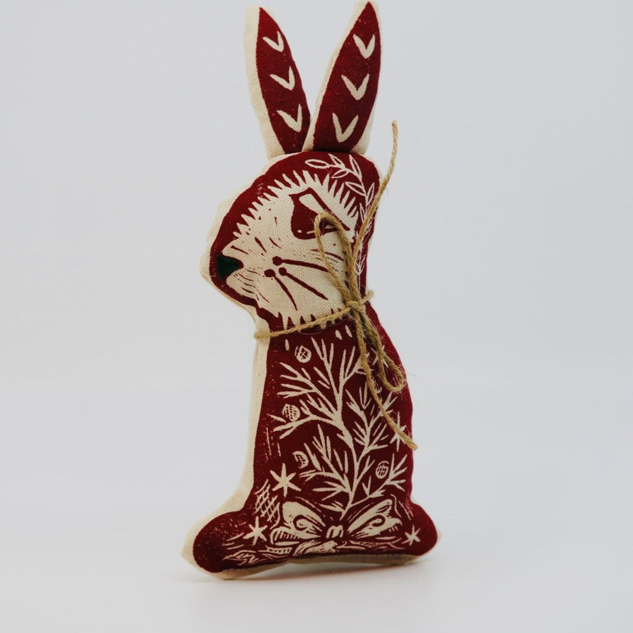 Follysome Prints - Linocut Bunny - Red