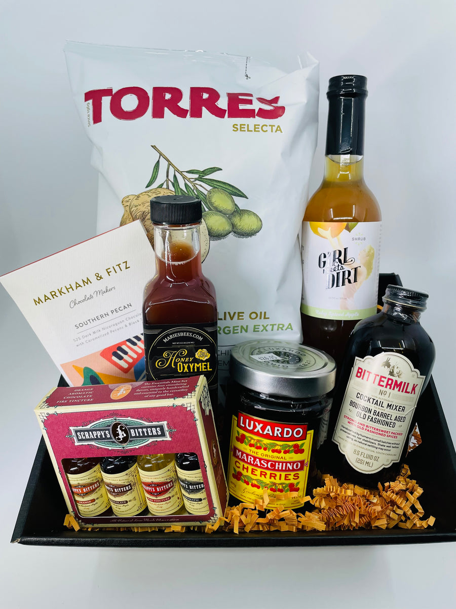 Bar & Snacks Gift Basket - 10"