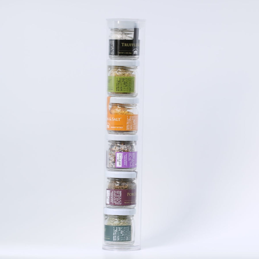 Casina Rossa Salt Stacks - 6 Mini Salt Jars in Gift Pack - 6/1.1 oz